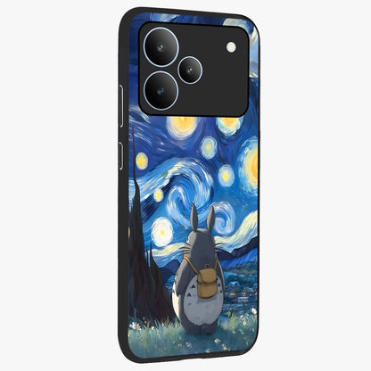 Totoro In Van Gogh Art Glass Case upright view showcasing creative character artwork with painterly artistic theme.