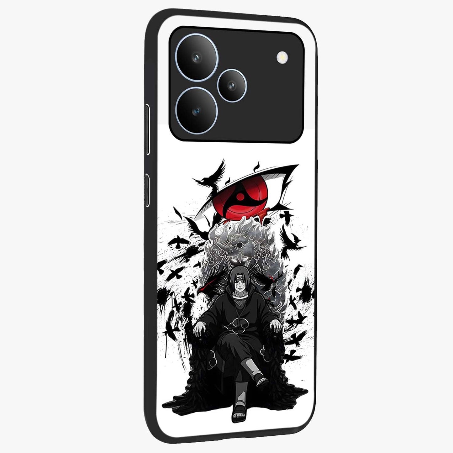 Uchiha Shadow Throne Glass Case upright view showcasing magical underwater galaxy artwork with vibrant cosmic theme.