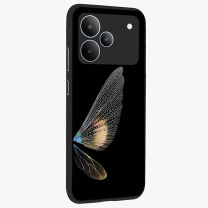 Whispers Of Wings Glass Case upright view showcasing elegant wing artwork with light airy theme.
