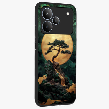 Zen Moon Rise Glass Case upright view showcasing serene moon artwork with tranquil night theme.