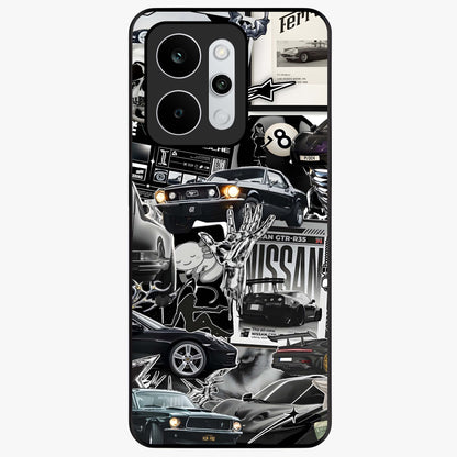 Aesthetic Dark Love Glass Case showing flat back view with dark romantic artwork and glossy glass finish.
