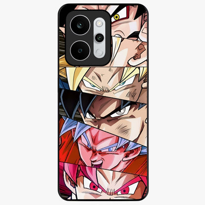 Anime Character Glass Case showing flat back view with vibrant anime artwork and glossy glass finish.
