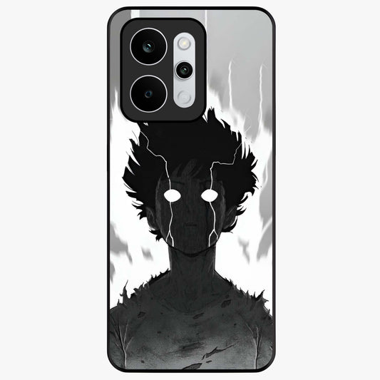 Awakened Inner Rage Glass Case showing flat back view with intense artistic artwork and glossy glass finish.