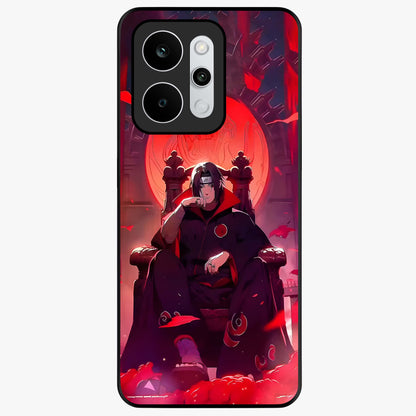 Blood Moon Sovereign Glass Case showing flat back view with mystical blood moon artwork and glossy glass finish.