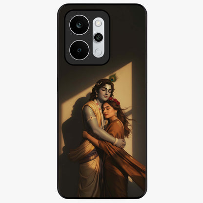 Divine Eternal Love Glass Case showing flat back view with spiritual love themed artwork and glossy glass finish.