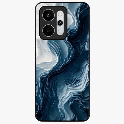 Ethereal Paper Marble Glass Case showing flat back view with soft marble paper texture artwork and glossy glass finish.