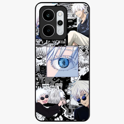 Infinity Sorcerer Chaos Glass Case showing flat back view with mystical sorcerer themed artwork and glossy glass finish.