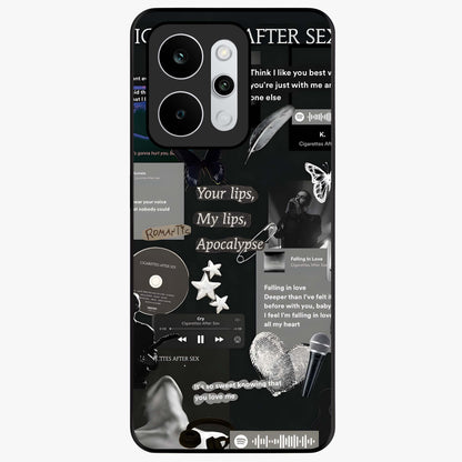 Midnight Love Echo Glass Case showing flat back view with romantic midnight themed artwork and glossy glass finish.