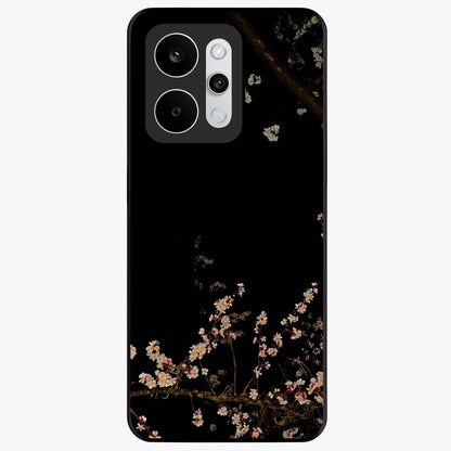 Petal Moon Light With Custom Name Glass Case showing flat back view with floral moonlight artwork and personalized name design.