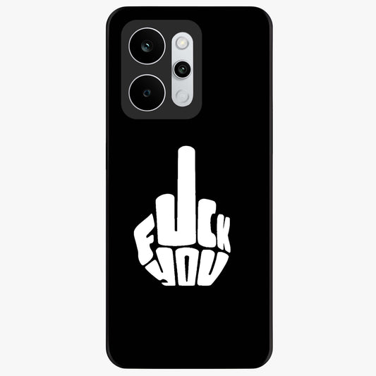 Rebel Mode On Glass Case showing flat back view with bold rebellious typography artwork and glossy glass finish.