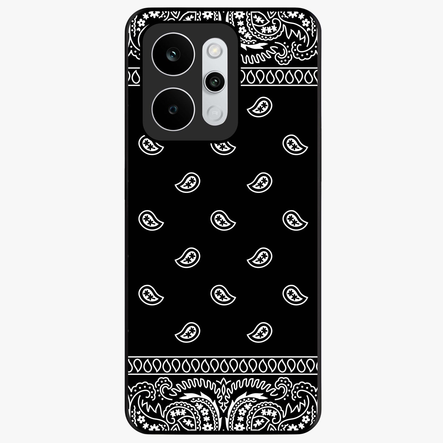 Retro Rebel Threads Glass Case showing flat back view with vintage street style artwork and glossy glass finish.