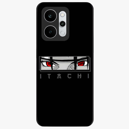 Scarlet Gaze Dominance Glass Case showing flat back view with striking red themed artwork and glossy glass finish.