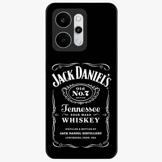 Vintage Whiskey Heritage Glass Case showing flat back view with classic whiskey inspired artwork and glossy glass finish.