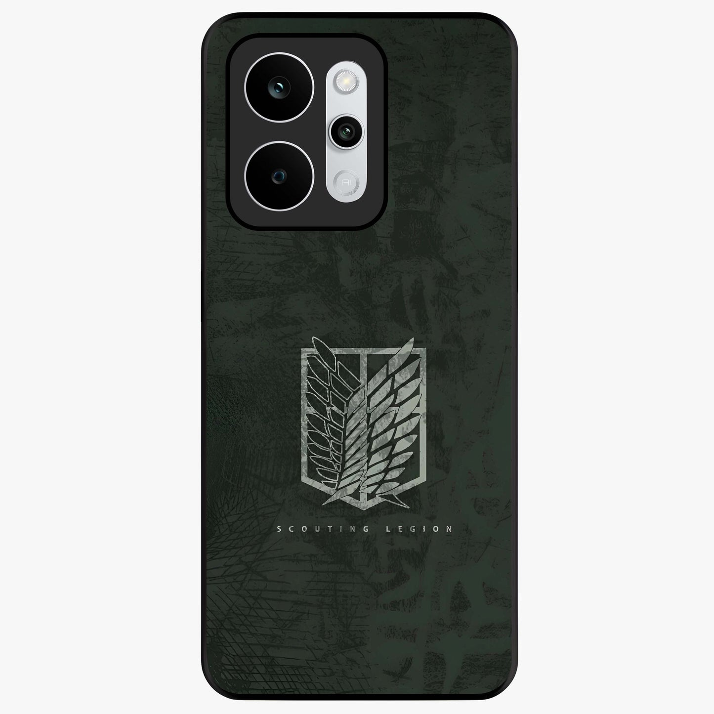Wings Of Freedom Glass Case showing flat back view with symbolic wings artwork and glossy glass finish.