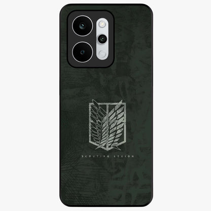 Wings Of Freedom Glass Case showing flat back view with symbolic wings artwork and glossy glass finish.