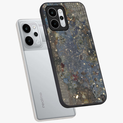 Aesthetic Astrolophia Glass Case displayed in angled mockup highlighting artistic aesthetic elements and smooth glass surface.