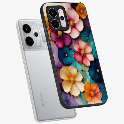 Artlyn Grace Flower Pattern Glass Case displayed in angled mockup highlighting delicate flower pattern design and smooth glass surface.