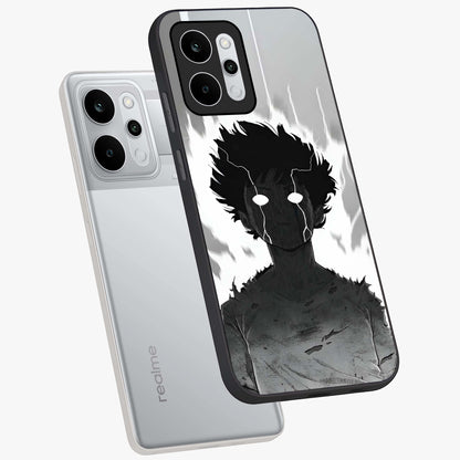 Awakened Inner Rage Glass Case displayed in angled mockup highlighting powerful graphic design and bold artistic theme.