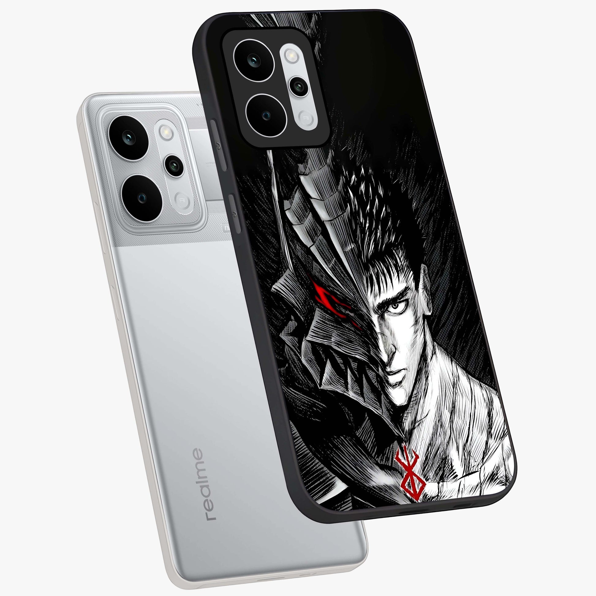 Berserker Blood Oath Glass Case displayed in angled mockup highlighting dark fantasy graphic design and powerful theme.