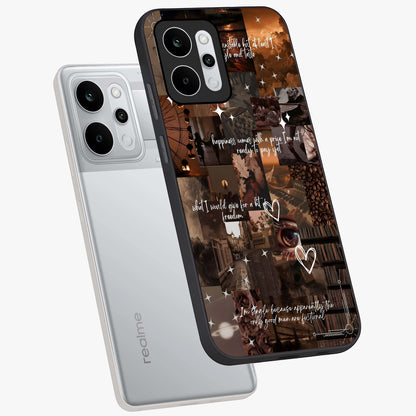 Bittersweet Aesthetic Chaos Glass Case displayed in angled mockup highlighting expressive abstract artwork and edgy aesthetic theme.
