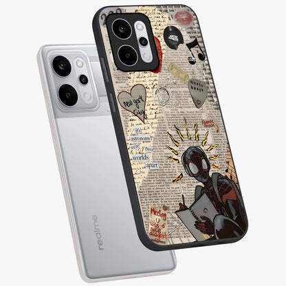 City Dream Sketch Glass Case displayed in angled mockup highlighting minimal city illustration with aesthetic sketch style.
