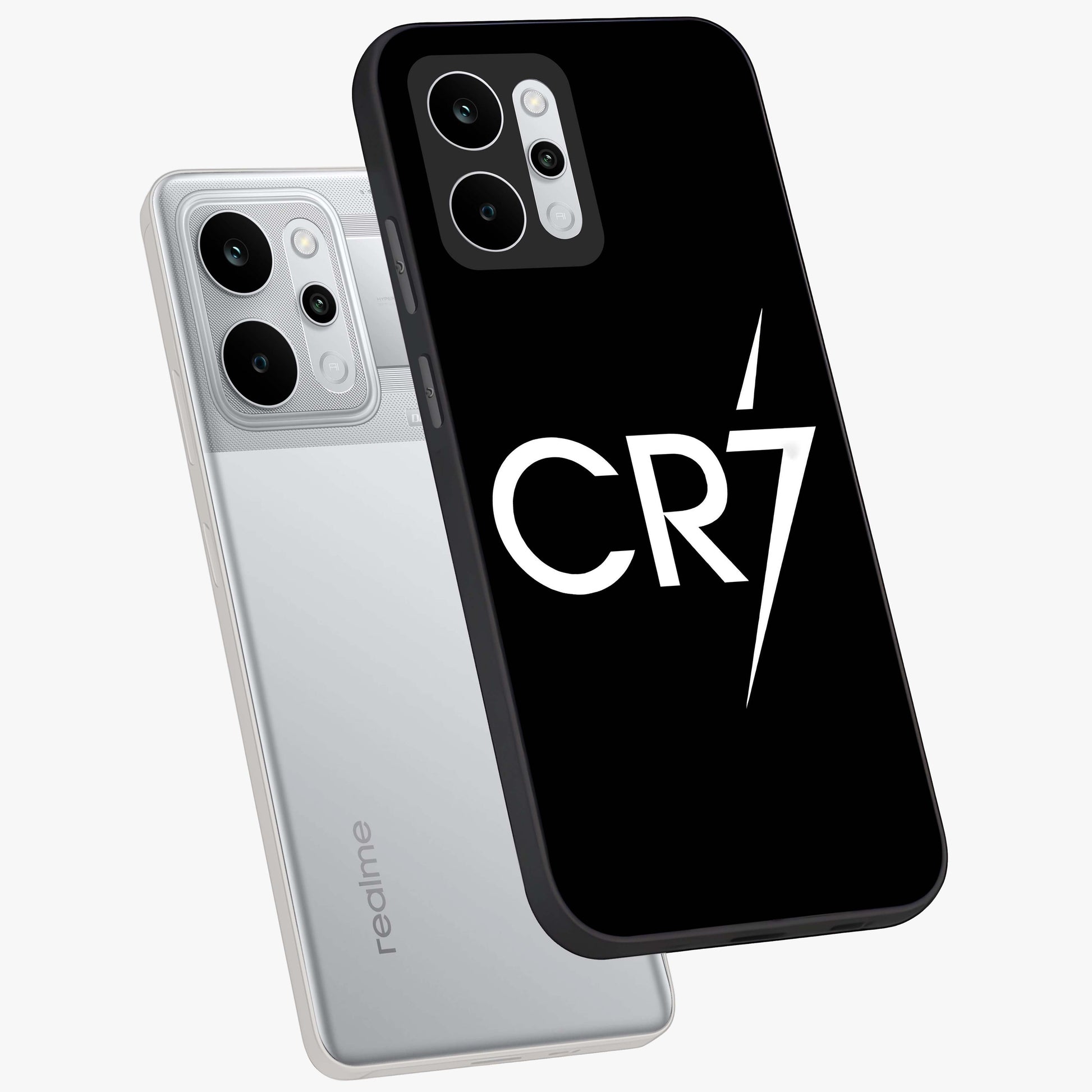 Cr7 Elite Strike Glass Case displayed in angled mockup highlighting powerful sports graphic with bold athletic theme.