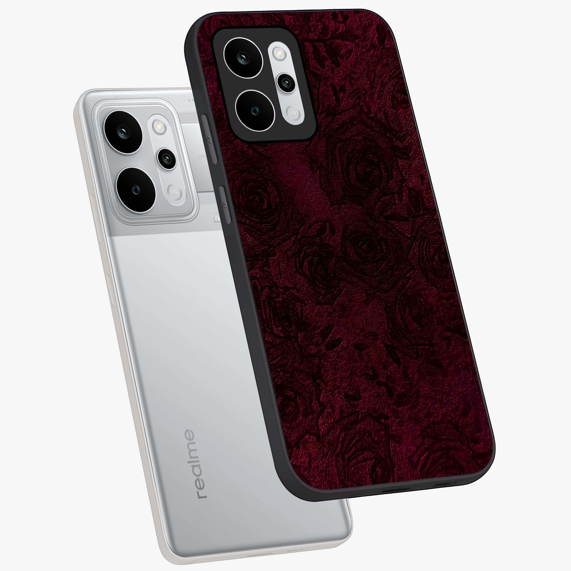 Crimson Fade Flow Glass Case displayed in angled mockup highlighting smooth gradient design with modern aesthetic style.