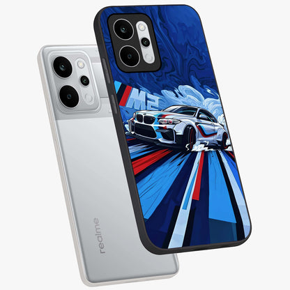 Drift Power Rush Glass Case displayed in angled mockup highlighting powerful drift car design with sporty aesthetic style.