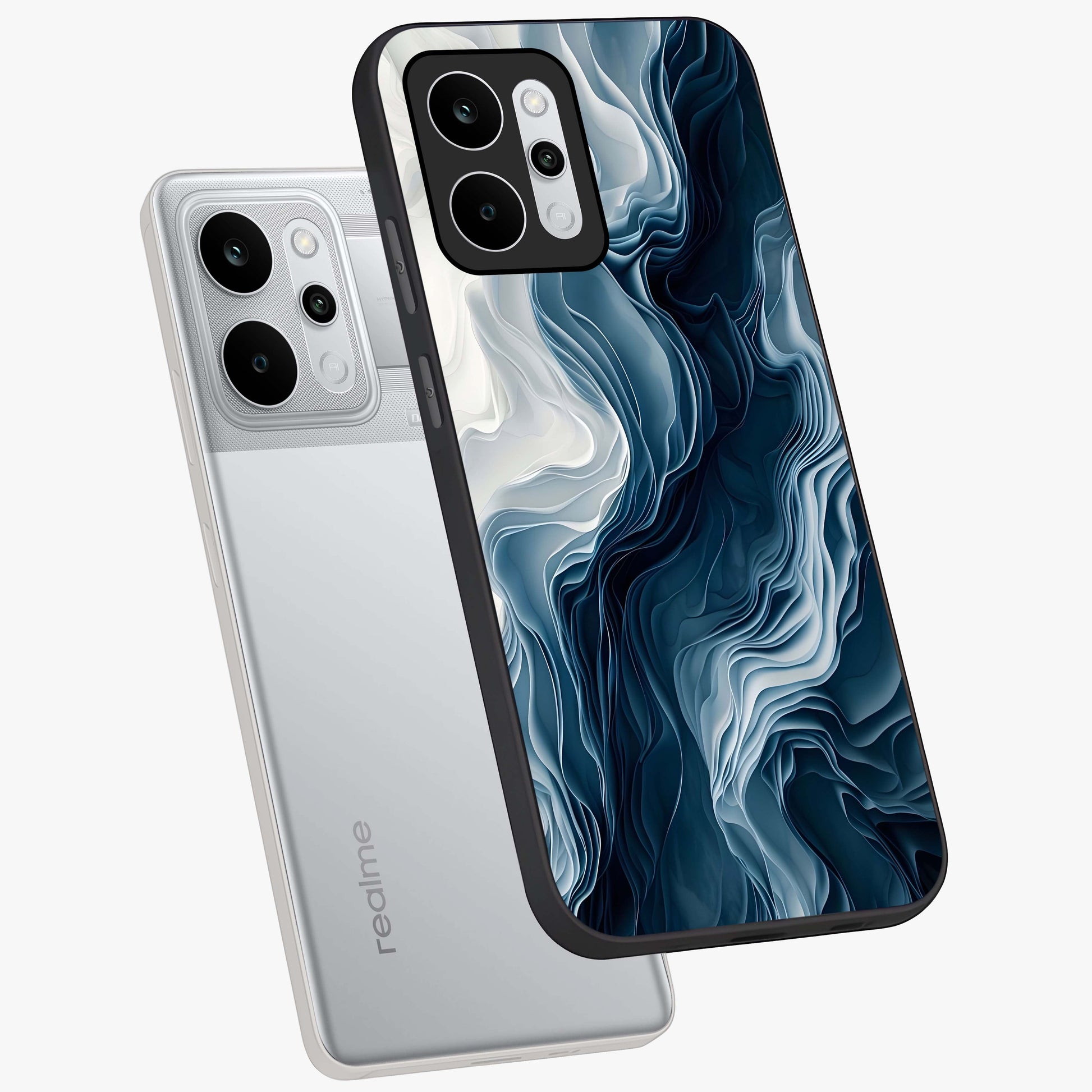 Ethereal Paper Marble Glass Case displayed in angled mockup highlighting elegant marble pattern with modern aesthetic style.