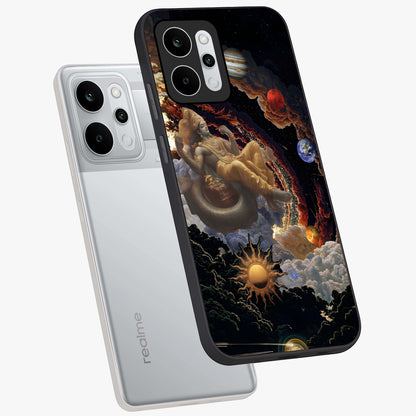Galactic Divine God Glass Case displayed in angled mockup highlighting powerful celestial deity illustration with galactic aesthetic.