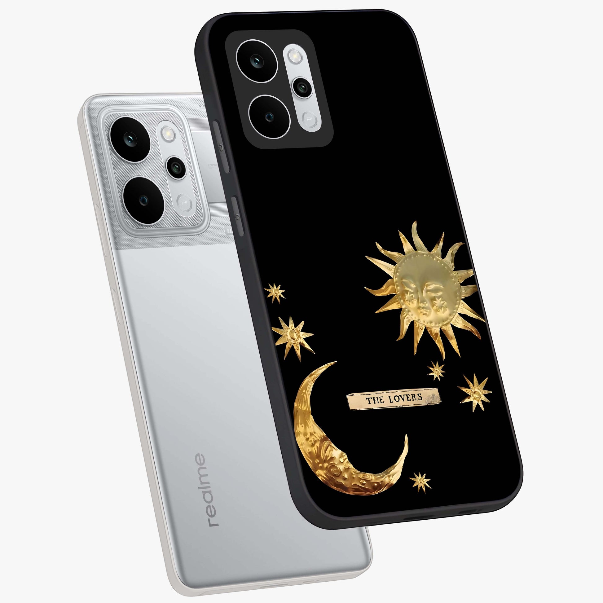 Gold Sun Blush Glass Case displayed in angled mockup highlighting radiant sun design with warm golden aesthetic.