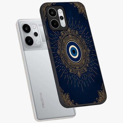 Golden Celestial Charm Glass Case displayed in angled mockup highlighting sparkling cosmic charm design with celestial aesthetic.