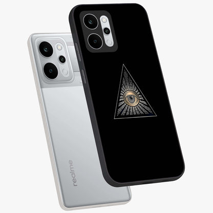 Illuminati Evil Glass Case displayed in angled mockup highlighting dark occult inspired design with bold aesthetic style.
