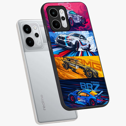 JDM Sports Car Glass Case displayed in angled mockup highlighting sleek Japanese racing car design with automotive aesthetic.