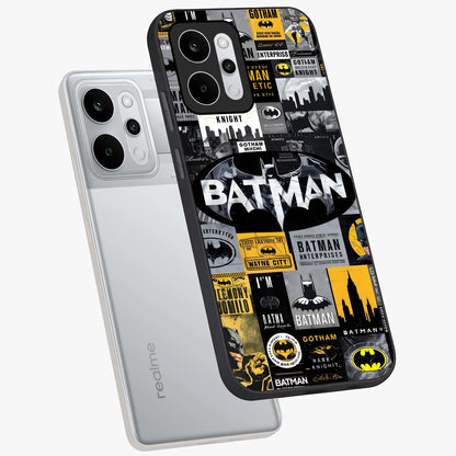 Knight Gotham Rise Glass Case displayed in angled mockup highlighting powerful knight silhouette design with dramatic aesthetic.