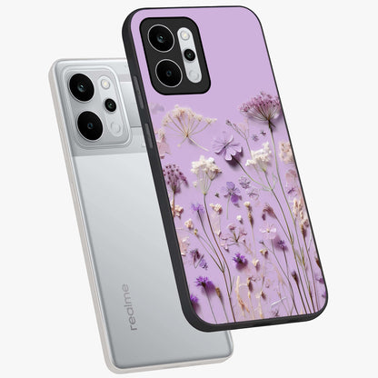 Lavender Blossom Dream Glass Case displayed in angled mockup highlighting dreamy lavender flower design with calming aesthetic style.