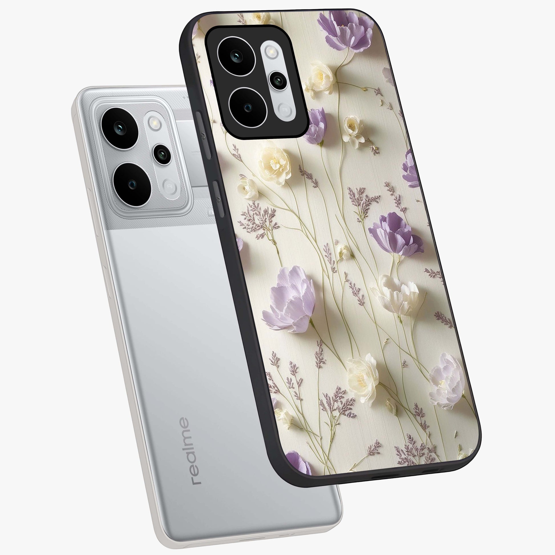 Lilac Breeze Harmony Glass Case displayed in angled mockup highlighting calm lilac breeze design with soothing aesthetic style.