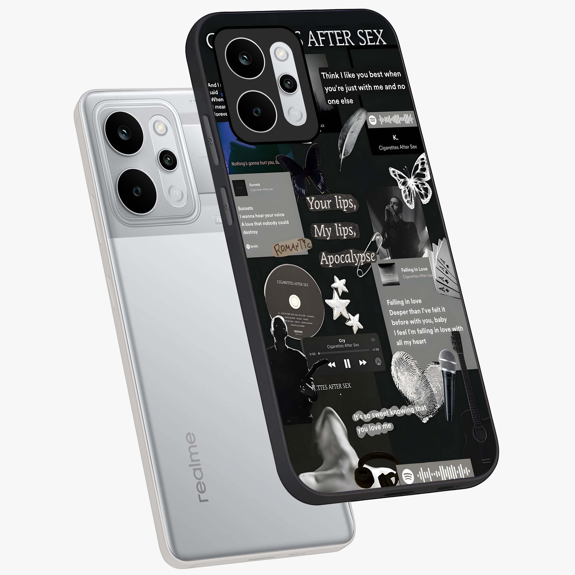 Midnight Love Echo Glass Case displayed in angled mockup highlighting elegant love inspired design with deep aesthetic style.