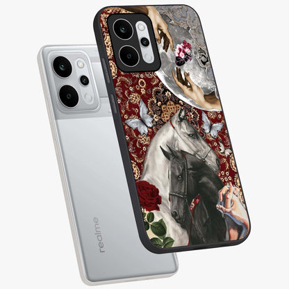 Moonlit Royal Stallion Glass Case displayed in angled mockup highlighting powerful stallion illustration with royal night aesthetic.