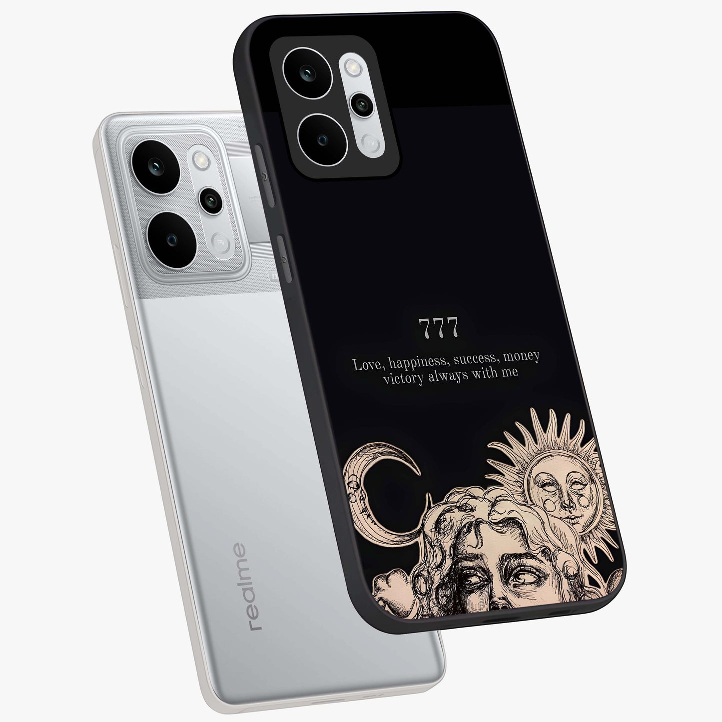 Mystic Victory Aura Glass Case displayed in angled mockup highlighting energetic aura design with bold mystical aesthetic.