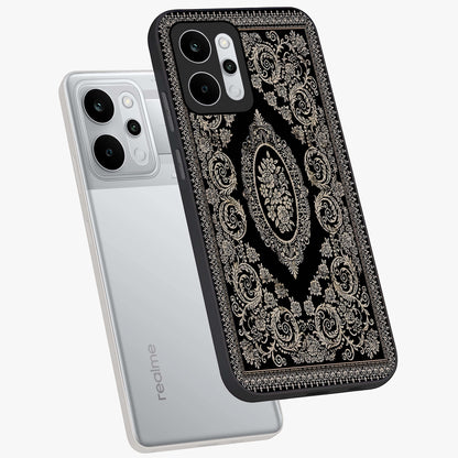 Noir Bloom Elegance Glass Case displayed in angled mockup highlighting refined flower design with stylish noir aesthetic.