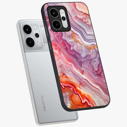 Rose Quartz Marble Glass Case displayed in angled mockup highlighting elegant marble pattern with soft aesthetic style.