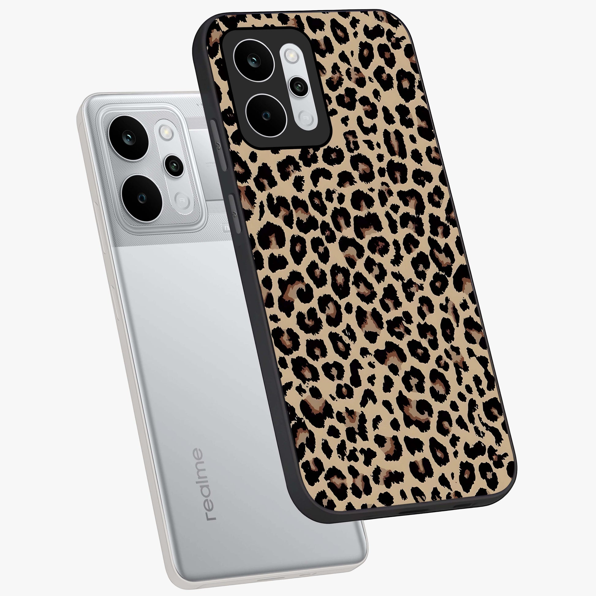 Savage Chic Pattern Glass Case displayed in angled mockup highlighting bold fashion inspired design with chic aesthetic.