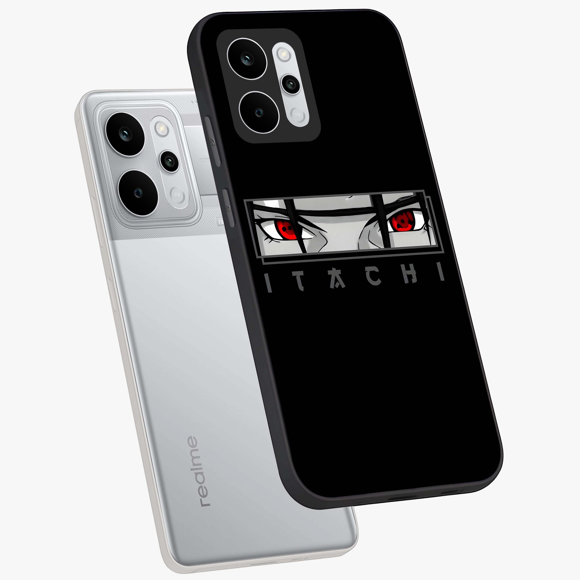 Scarlet Gaze Dominance Glass Case displayed in angled mockup highlighting intense visual design with bold scarlet aesthetic.
