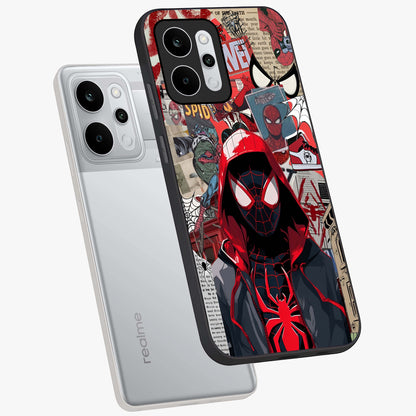 Spider Collage Street Glass Case displayed in angled mockup highlighting dynamic street style collage design with comic aesthetic.