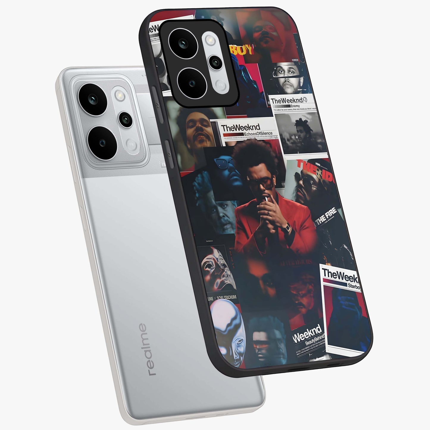 The Weeknd Glass Case displayed in angled mockup highlighting stylish pop culture inspired design with modern aesthetic.