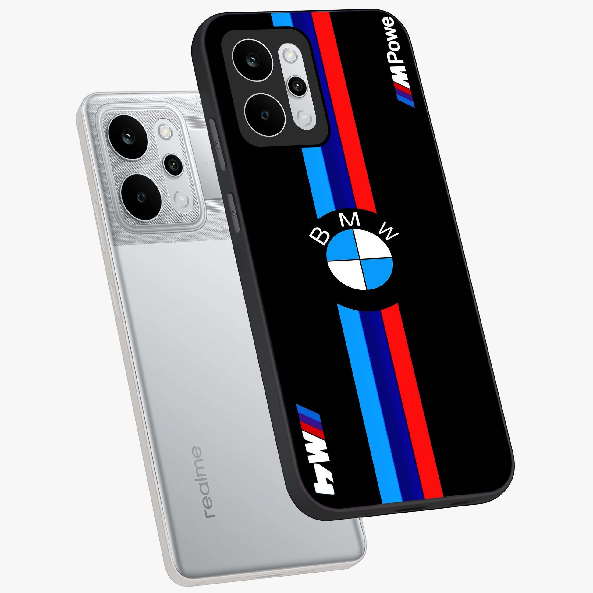 Turbo BMW Beast Glass Case displayed in angled mockup highlighting sleek racing car design with bold automotive aesthetic.
