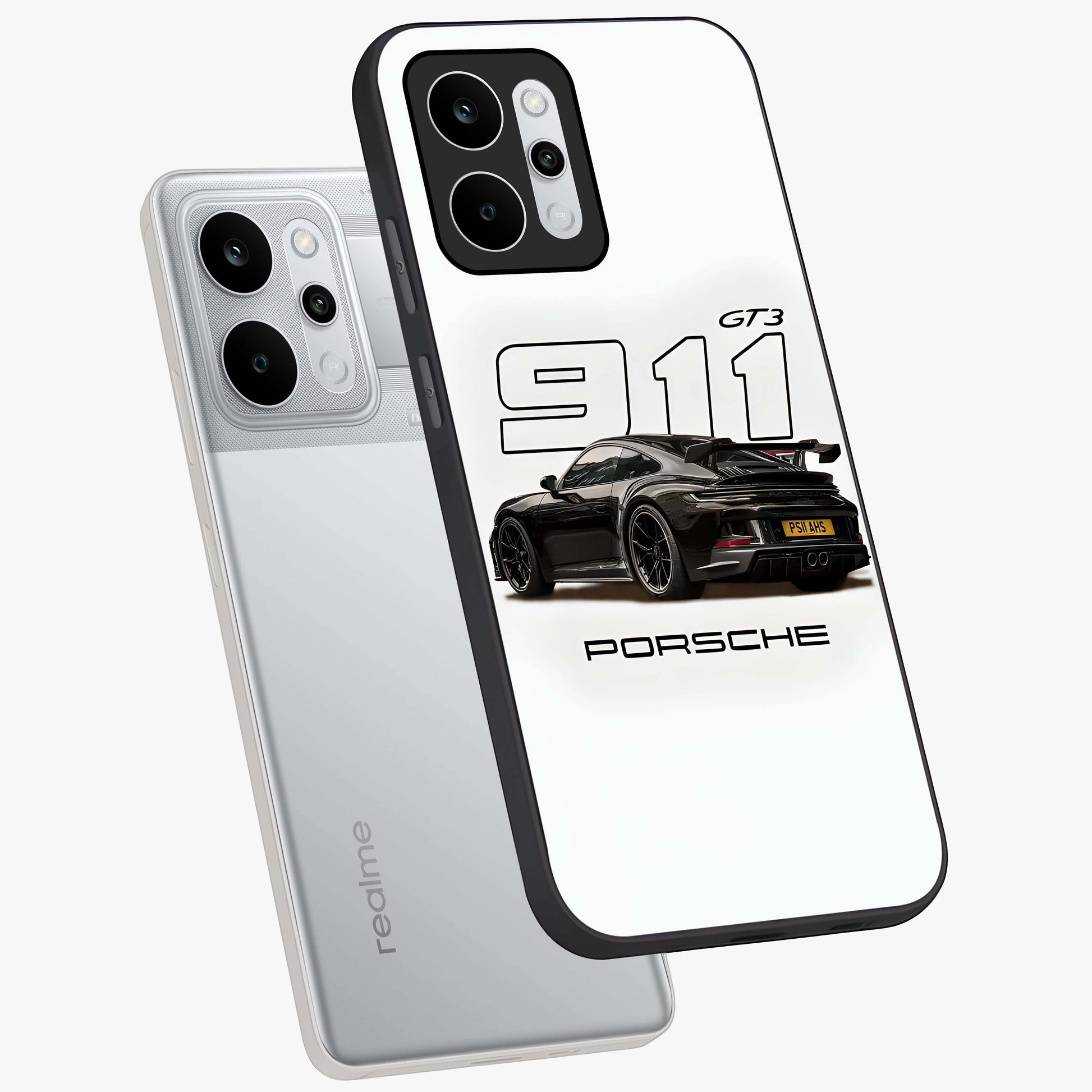 Turbo Legacy Icon Glass Case displayed in angled mockup highlighting dynamic automotive design with performance aesthetic.