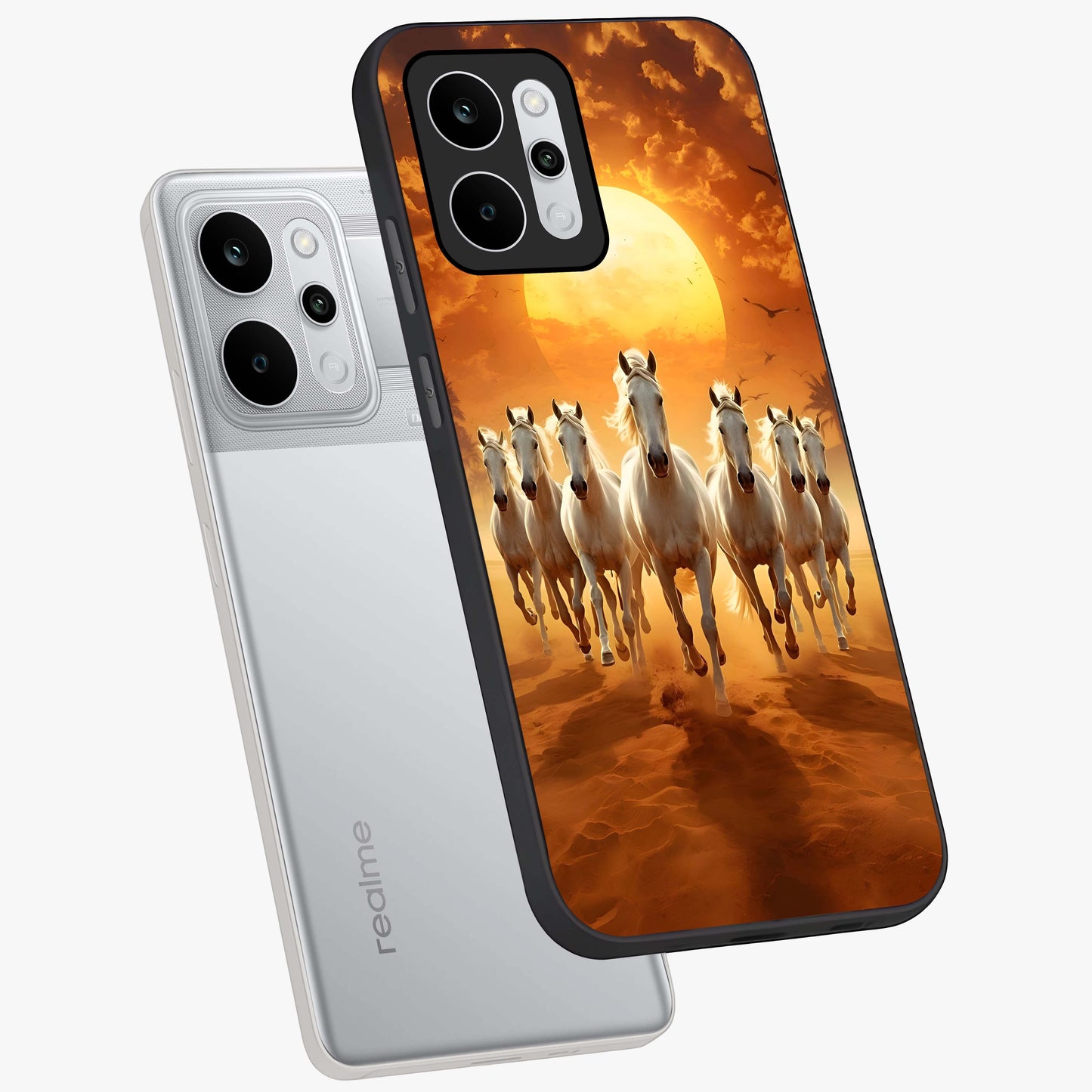 Wild Sunset Majesty Glass Case displayed in angled mockup highlighting vibrant sunset sky design with scenic aesthetic.