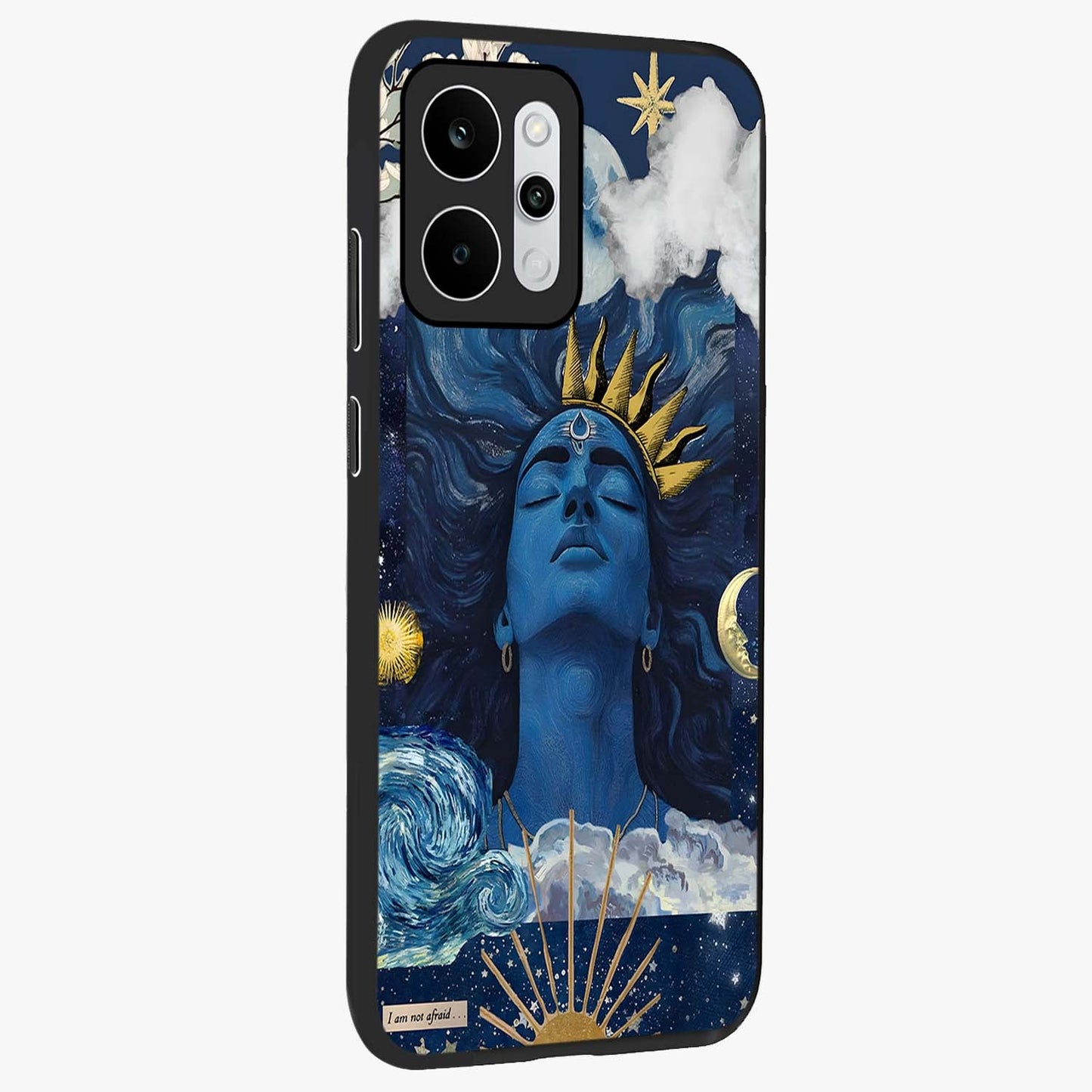 Aesthetic Lord Shiva Glass Case upright view showcasing powerful Lord Shiva artwork with devotional theme.